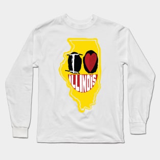 I Love Illinois Smirk Happy Face Long Sleeve T-Shirt